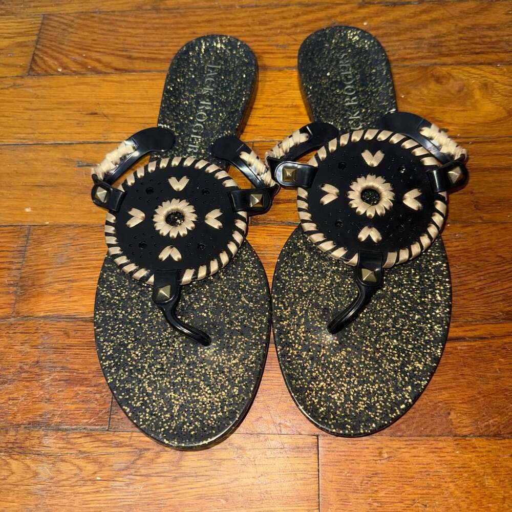 Jack Rogers Georgica Jelly Sandal Size 7 Black